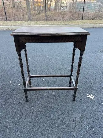 Vintage antique walnut hall table console