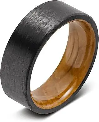 NEW! $570+  Manly Bands Carbon Fiber Mens Wedding Band, size 12
