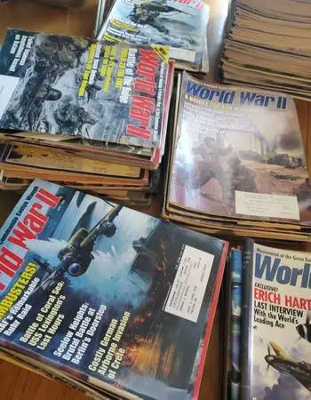 Hundreds of military war magazines