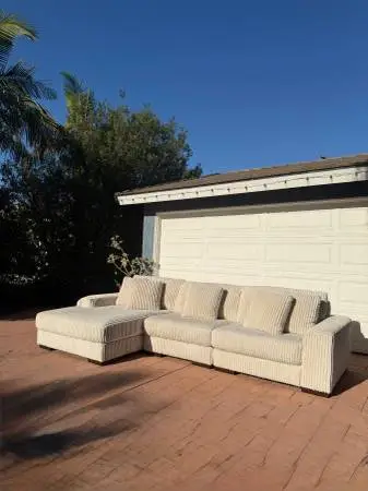 Ashley Furniture Sectional - Great Condition - Lindyn Ivory 3 piece -