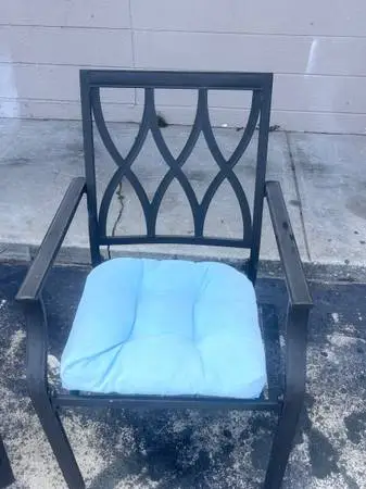 Two Solid Aluminum Patio Chairs With Cushions