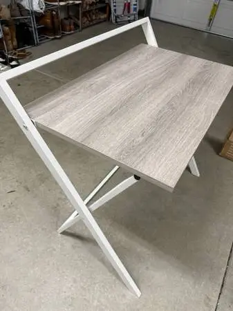 Grey White Folding Desk Modern NICE!