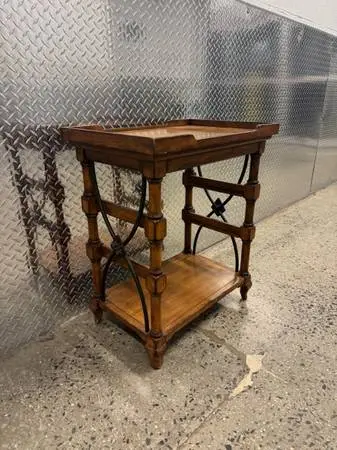 Vintage faux finish painted wooden tray table