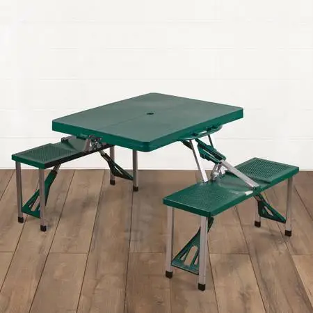 Picnic Table Portable Folding Table with Seats for outdoor camping L34”*W26”