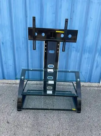 Glass Top Metal TV Stand -( size: 44x 22x 23high )- Used