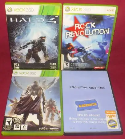 Rock Revolution, Destiny, Halo 4 & Hitman Absolution Xbox 360 Game Lot
