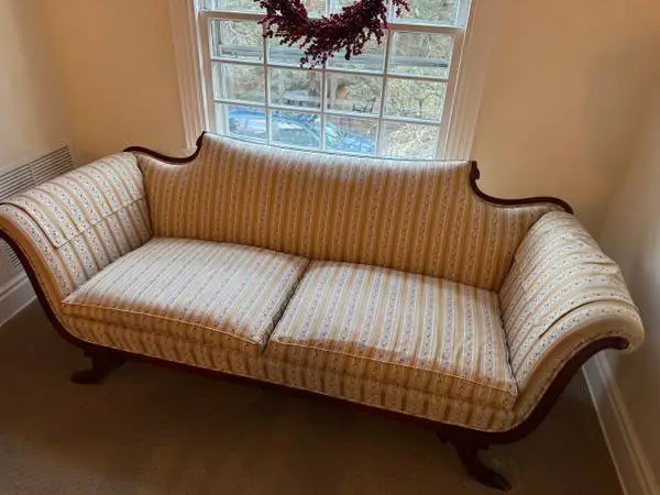 Antique mahogany gold ribbon Duncan Phyfe sofa