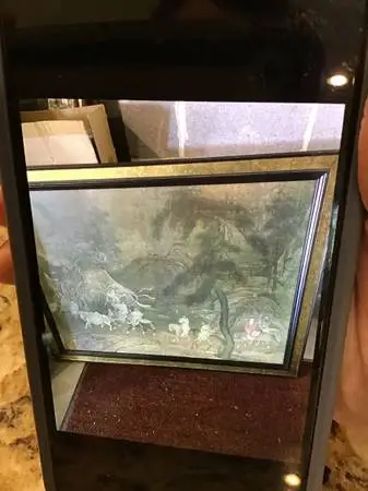 45” wide x 34” Framed Oriental wall hanging