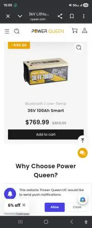Powerqueen 36v Lithium Ion Battery