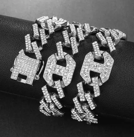 Iced Out Cuban & Coffee Link Bracelet