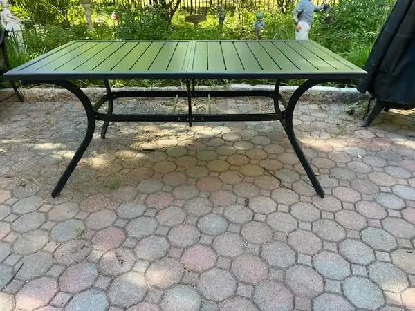 Black steel 64” patio table