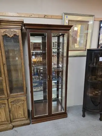 Tall Double Door Glass Front Curio Cabinet #508-12