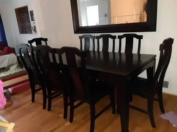 Gorgeous black Asian style table and 8 chairs