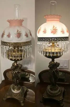 Vintage John Scott Brass Oil Electric Lamp
