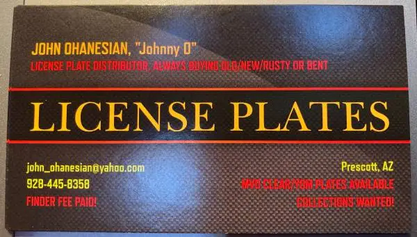 LICENSE PLATES WANTED BY SERIOUS LOCAL COLLECTOR
