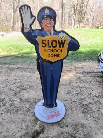 Antique. coca cola crossing guard