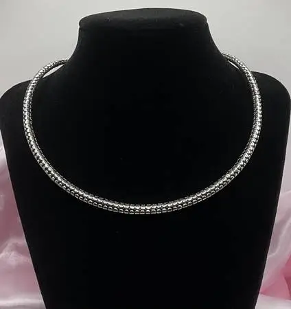 Sterling Silver Wheat Chain Collar 16”