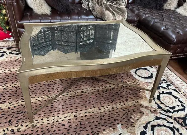 The Uttermost Katina Gold Mirror Coffee Table Metal Frame