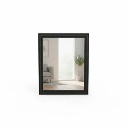 Large Black Framed Wall Mirror – Classic Beveled Frame