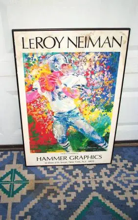 FOOTBALL Painting Picture LEROY NEIMAN Americas Quarterback Framed