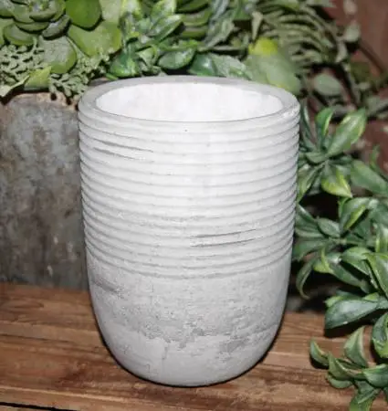 NEW Distressed Gray Stone Planter Decor Pot Vessel Vase