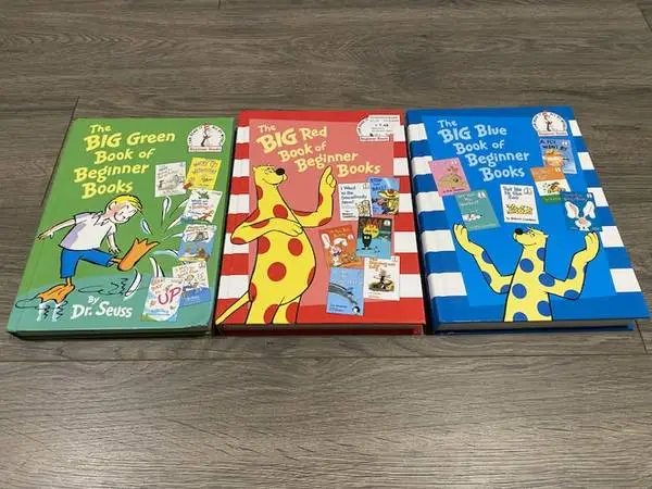 DR. SEUSS BIG GREEN BOOK, BIG RED & BIG BLUE ~ HARDCOVER 18 STORIES