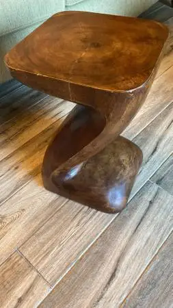 Solid Wood Z Twist Stool / Side Table