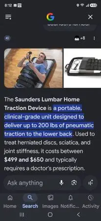 Saunders Lumbar home traction device