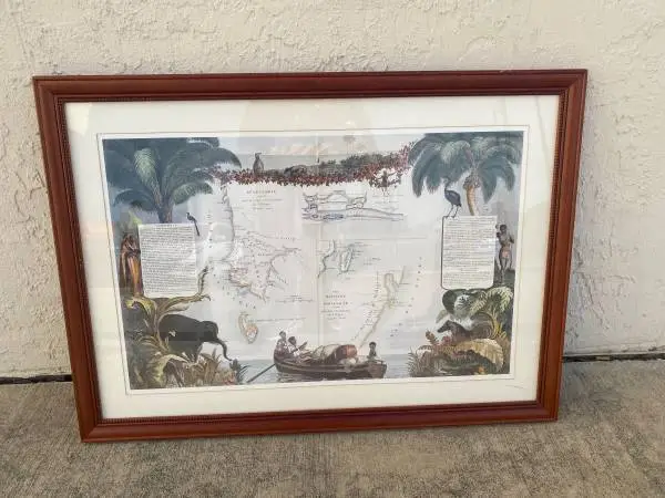 Levasseur Map Of Senegal And Madagascar 1852 Large Map Framed