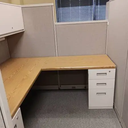 Steelcase Cubicle Partitions-Wall Panels,52H,36W,Light Beige,PuttyTrim