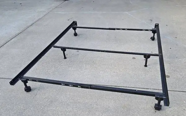Queen Adjustable Metal Bed Frame On Wheels