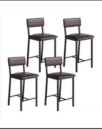 Set Of 4 New Other Garvee 25” Counter Height PU Leather Bar Stools