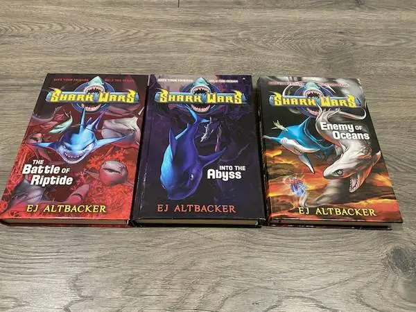 SHARK WARS By EJ Altbacker #2, #3 & #5  Hardcover Books Excellent