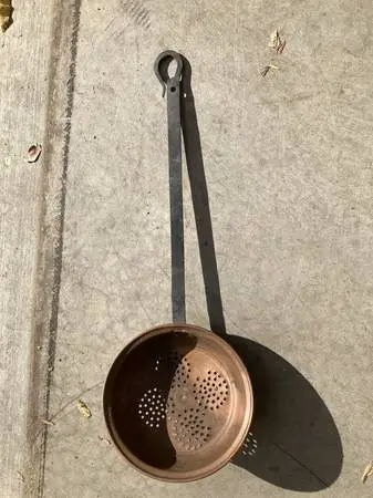 Antique Pan COPPER Cabin pan wrought iron handle