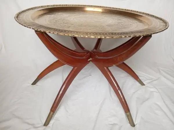 Benares Tray Table – Vintage Asian Oriental Middle Eastern