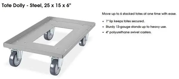 NEW IN BOX Uline Tote Dolly - Steel 25 x 15 x 6 MODEL # H-3752