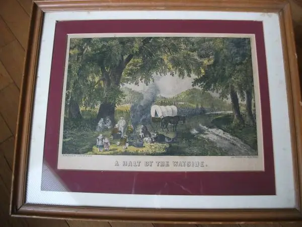 A Halt By The Wayside (Original c. 1870, Not Reprint)