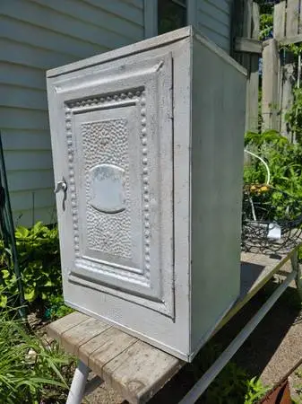 Antique Victorian Pressed Tin Pie Safe by Home Comfort