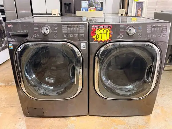 Used Black Stainless Steel LG Washer and Dryer