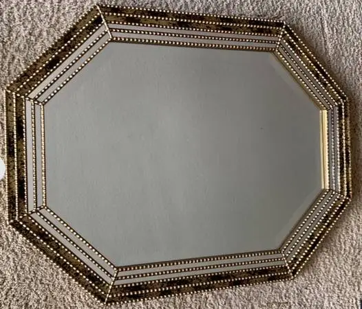 Vintage Art Deco Mirror - Hollywood Regency Octagonal Wall Mirror