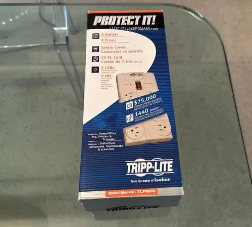 New In Box BNIB Tripp Lite 8 Outlets Long 25 Ft Cord Surge Protector
