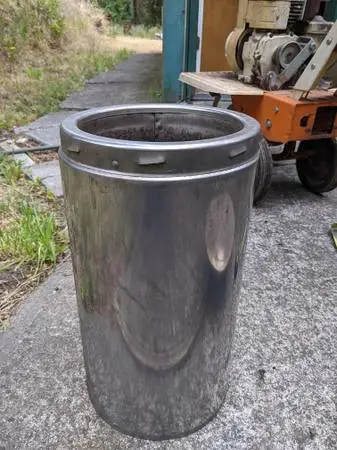 18 Insulated chimney section 8 OD and cap - stainless steel