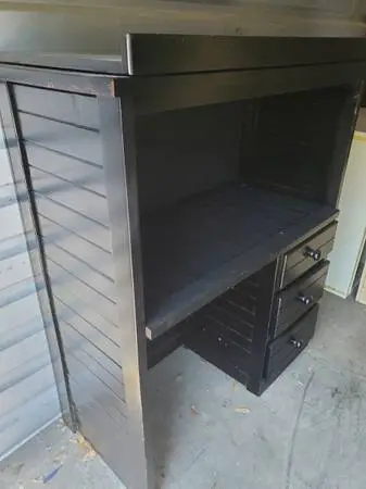 3-Drawer,Combination Desk-TV Stand,Dresser,Bulletin Board,Solid Wood
