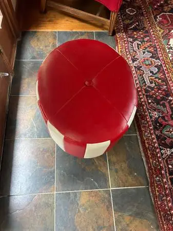 Leather foot stool