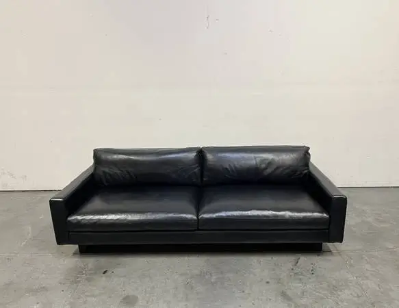 Black Modern Leather Sofa