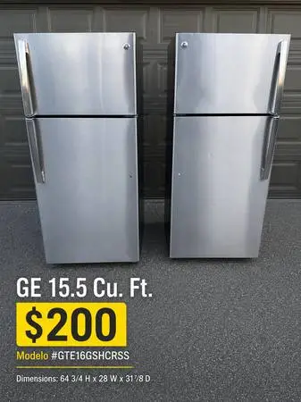 GE 15.5 Cu. Ft. Refrigerator top Freez❄️