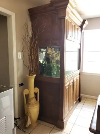 Custom Oak / Glass Cabinet Designed for Aquarium