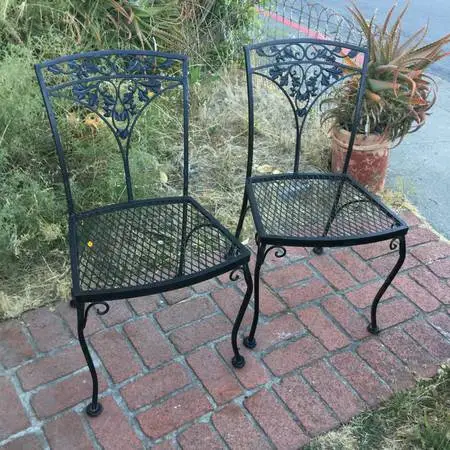 Pair gorgeous Vintage Salterini wrought iron Chairs/great condition