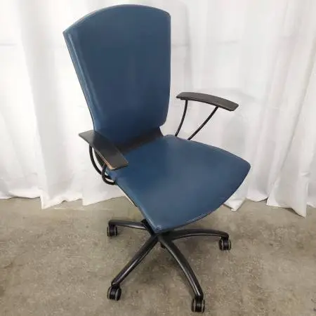 Vintage Sitag Soleil Bent Beech/Blue LeatherTask Chair by Ueli Witzig