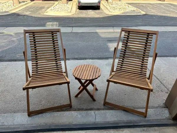 Acacia Wood folding outdoor seating and table